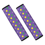Mardi Gras Polka Dot Pattern Print Car Seat Belt Covers