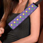 Mardi Gras Polka Dot Pattern Print Car Seat Belt Covers