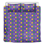Mardi Gras Polka Dot Pattern Print Duvet Cover Bedding Set