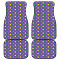 Mardi Gras Polka Dot Pattern Print Front and Back Car Floor Mats