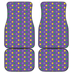 Mardi Gras Polka Dot Pattern Print Front and Back Car Floor Mats