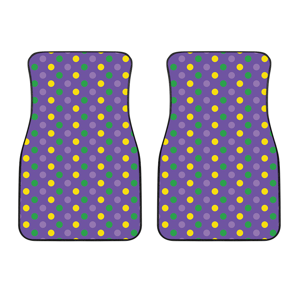 Mardi Gras Polka Dot Pattern Print Front Car Floor Mats