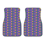 Mardi Gras Polka Dot Pattern Print Front Car Floor Mats