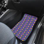 Mardi Gras Polka Dot Pattern Print Front Car Floor Mats