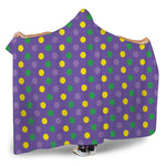 Mardi Gras Polka Dot Pattern Print Hooded Blanket