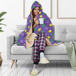 Mardi Gras Polka Dot Pattern Print Hooded Blanket