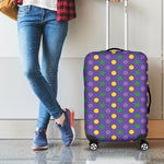 Mardi Gras Polka Dot Pattern Print Luggage Cover