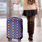 Mardi Gras Polka Dot Pattern Print Luggage Cover