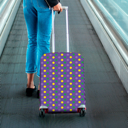 Mardi Gras Polka Dot Pattern Print Luggage Cover