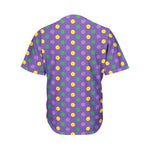 Mardi Gras Polka Dot Pattern Print Men's Baseball Jersey