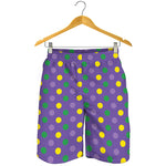Mardi Gras Polka Dot Pattern Print Men's Shorts