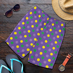Mardi Gras Polka Dot Pattern Print Men's Shorts
