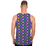 Mardi Gras Polka Dot Pattern Print Men's Tank Top
