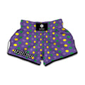 Mardi Gras Polka Dot Pattern Print Muay Thai Boxing Shorts