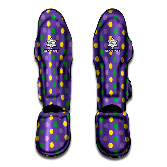 Mardi Gras Polka Dot Pattern Print Muay Thai Shin Guard
