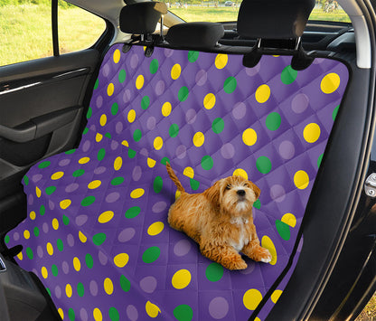 Mardi Gras Polka Dot Pattern Print Pet Car Back Seat Cover