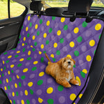 Mardi Gras Polka Dot Pattern Print Pet Car Back Seat Cover