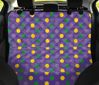 Mardi Gras Polka Dot Pattern Print Pet Car Back Seat Cover