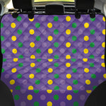 Mardi Gras Polka Dot Pattern Print Pet Car Back Seat Cover