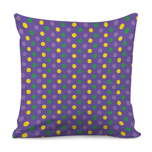 Mardi Gras Polka Dot Pattern Print Pillow Cover