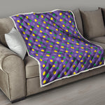 Mardi Gras Polka Dot Pattern Print Quilt