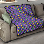 Mardi Gras Polka Dot Pattern Print Quilt