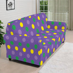 Mardi Gras Polka Dot Pattern Print Sofa Cover