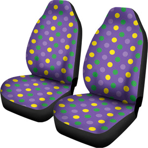 Mardi Gras Polka Dot Pattern Print Universal Fit Car Seat Covers
