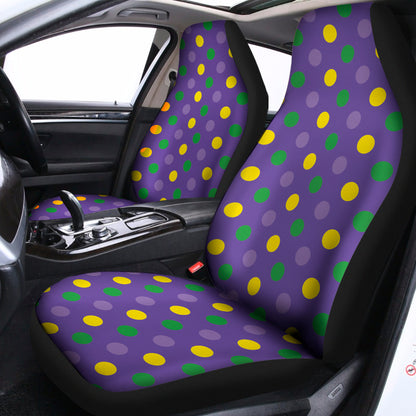 Mardi Gras Polka Dot Pattern Print Universal Fit Car Seat Covers
