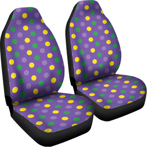 Mardi Gras Polka Dot Pattern Print Universal Fit Car Seat Covers