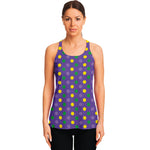 Mardi Gras Polka Dot Pattern Print Women's Racerback Tank Top