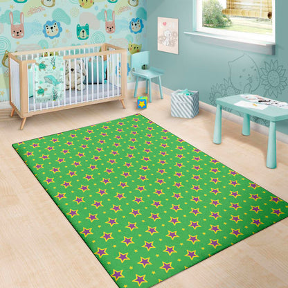 Mardi Gras Star Pattern Print Area Rug