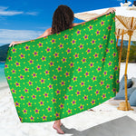 Mardi Gras Star Pattern Print Beach Sarong Wrap