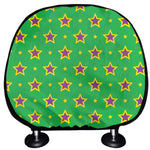 Mardi Gras Star Pattern Print Car Headrest Covers