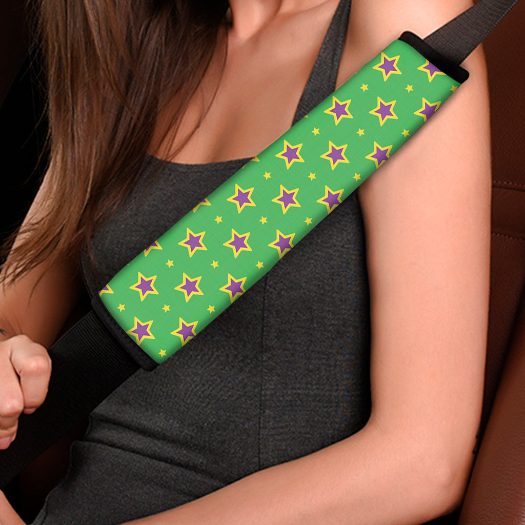 Mardi Gras Star Pattern Print Car Seat Belt Covers
