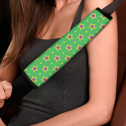 Mardi Gras Star Pattern Print Car Seat Belt Covers