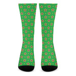 Mardi Gras Star Pattern Print Crew Socks