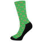 Mardi Gras Star Pattern Print Crew Socks