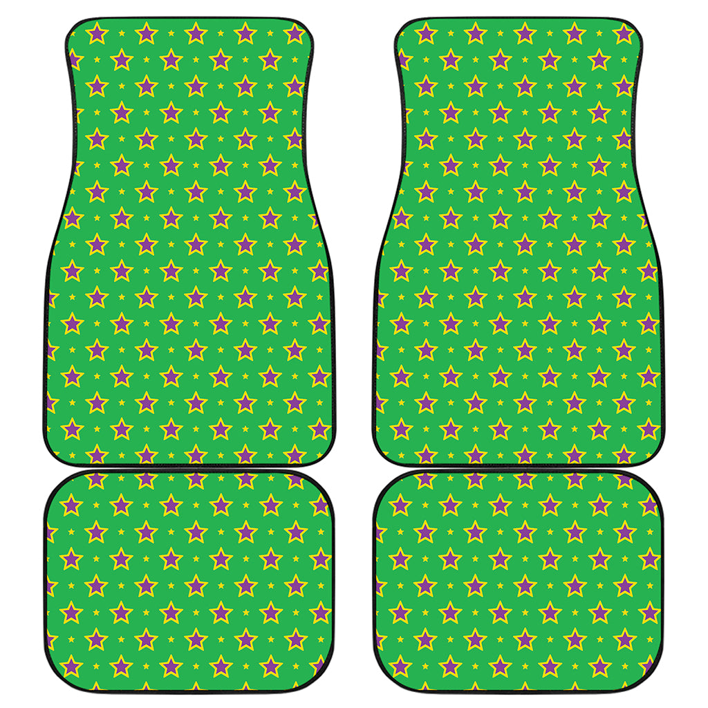 Mardi Gras Star Pattern Print Front and Back Car Floor Mats