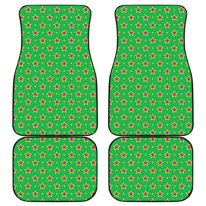 Mardi Gras Star Pattern Print Front and Back Car Floor Mats