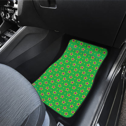 Mardi Gras Star Pattern Print Front and Back Car Floor Mats