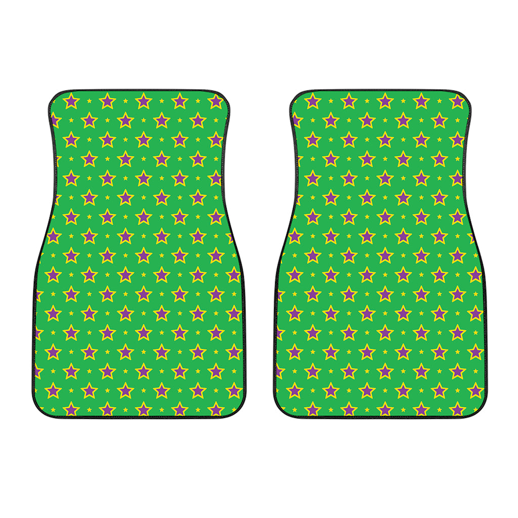 Mardi Gras Star Pattern Print Front Car Floor Mats