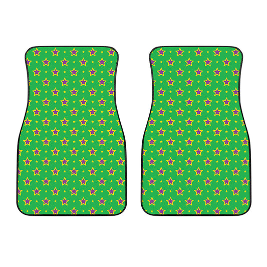 Mardi Gras Star Pattern Print Front Car Floor Mats