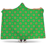 Mardi Gras Star Pattern Print Hooded Blanket