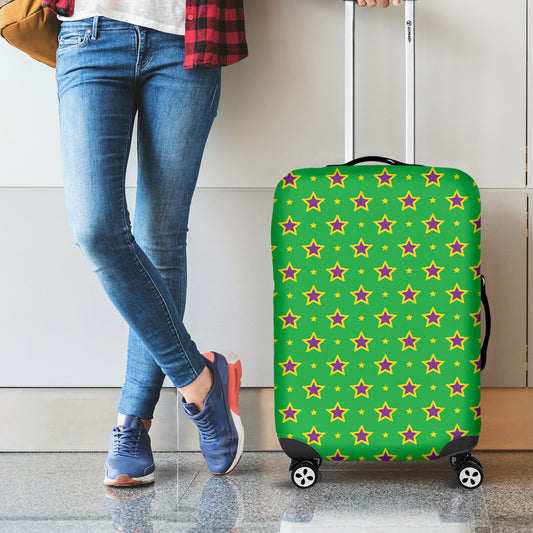 Mardi Gras Star Pattern Print Luggage Cover