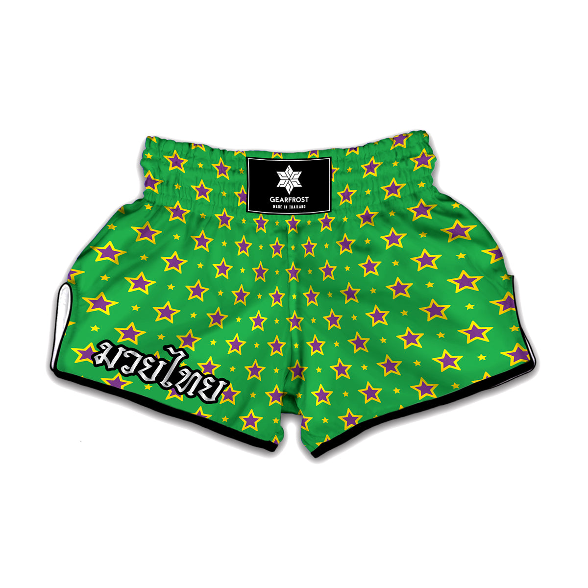 Mardi Gras Star Pattern Print Muay Thai Boxing Shorts