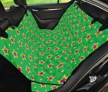 Mardi Gras Star Pattern Print Pet Car Back Seat Cover