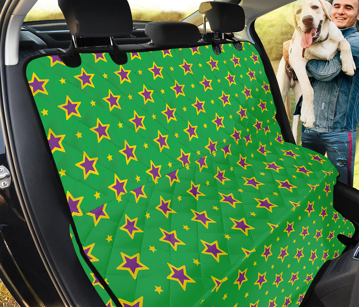 Mardi Gras Star Pattern Print Pet Car Back Seat Cover