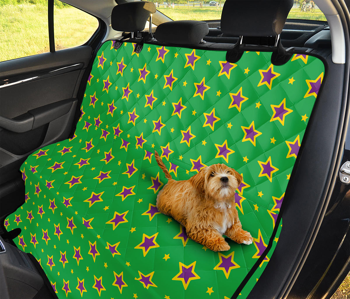 Mardi Gras Star Pattern Print Pet Car Back Seat Cover