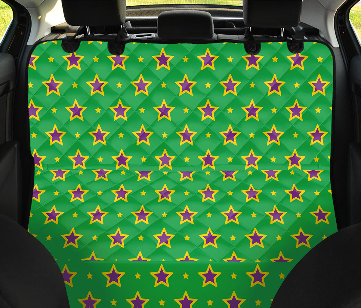 Mardi Gras Star Pattern Print Pet Car Back Seat Cover